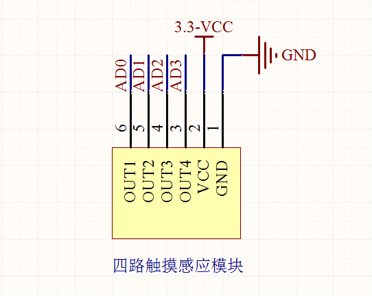 利用STM32外部中断驱动四路数字触摸感应传感器模块