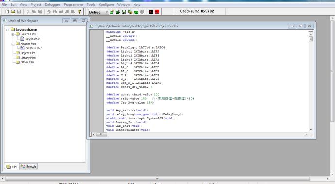 PIC16lF1936编程仿真及PIC触摸库