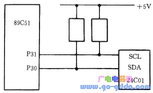 PROG-100单片机读写24C01连接图