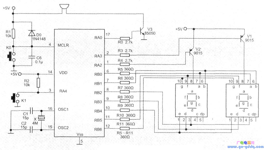 0～99分钟可预置的倒计时电路