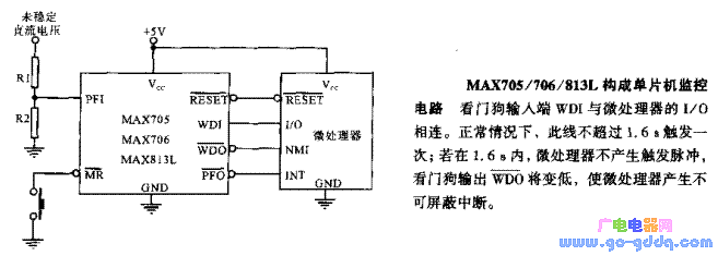 MAX705/706/813L构成单片机监控电路