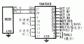 Figure 4 Interface circuit between MCU and TDA7313