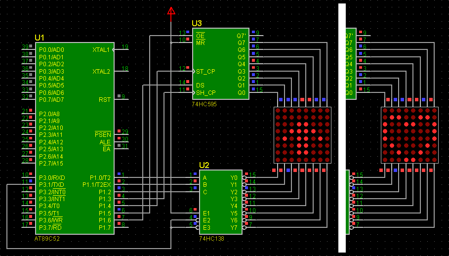 Using 74hc138 and 74hc595 to drive 8x8 dot matrix display - Non-famous blogger - Electronic Information Corner