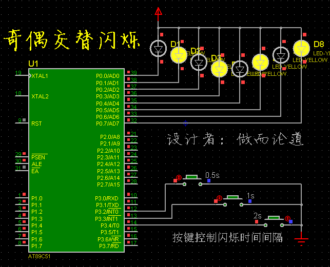 编写LED控制程序，完成LED奇数号灯和偶数号灯的交替显示 - 非著名博主 - 电子信息角落