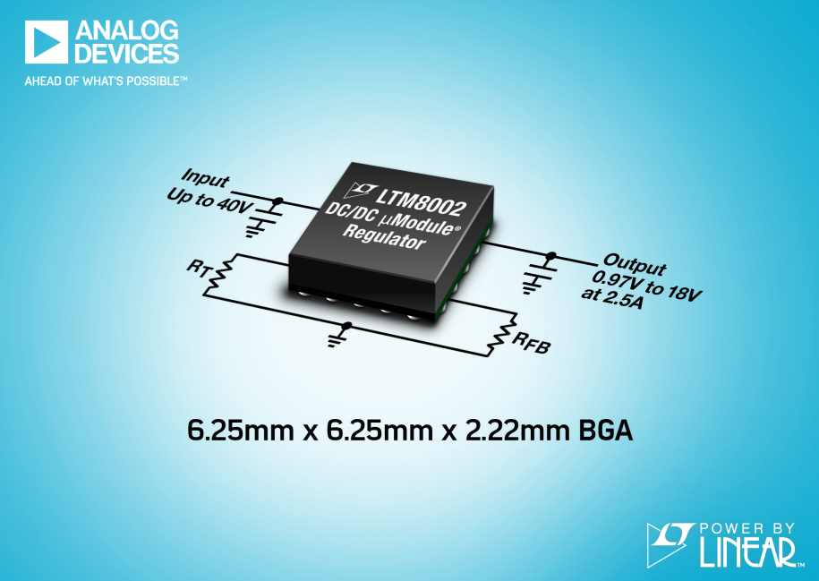 工作温度为150°C且引脚布局符合FMEA要求的40V、2.5AµModule稳压器