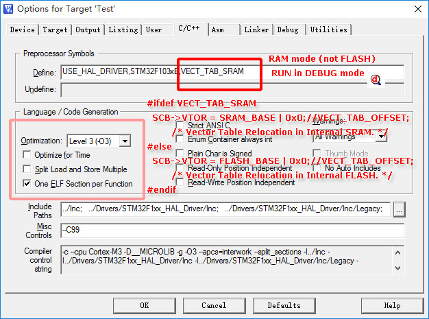 STM32CubeMX在SRAM中调试的设置