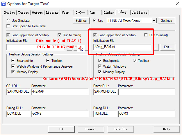 STM32CubeMX在SRAM中调试的设置