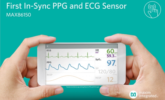 Maxim发布业界首款适用于移动设备的PPG和ECG生物传感器模块
