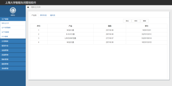上海大学智能车间管控软件