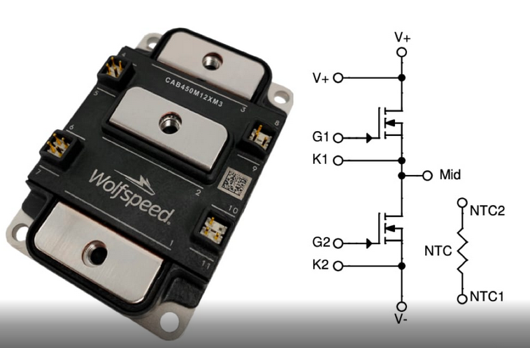 Wolfspeed推出1200V 450A全SiC半桥功率模块