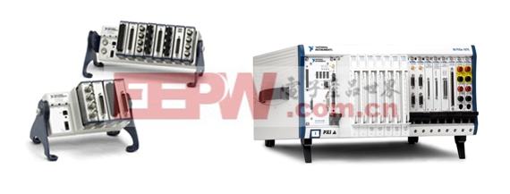 NI CompactDAQ (左) 和 PXI (右)机箱通过使用共同的背板时钟，在多个I/O模块之间同步