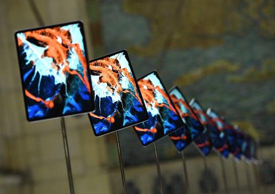 2018年10月30日在美国纽约拍摄的苹果公司新产品iPad Pro的资料照片。(新华社/法新)