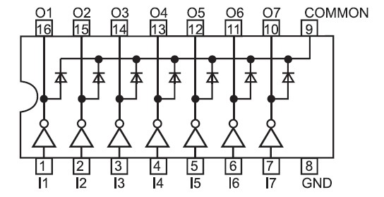 点击放大图片 图4 ULN2003内部结构图