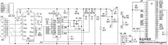 点击放大图片 DTY自制PIC单片机编程器电路PCB