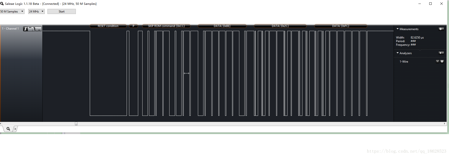逻辑分析仪读到的错误结果