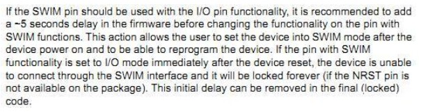 stm8单片机的SWIM模式引脚复用