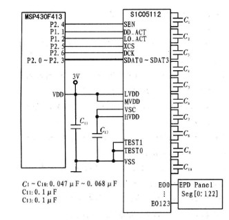 采用MSP430F413单片机进行电子纸驱动低功耗的设计