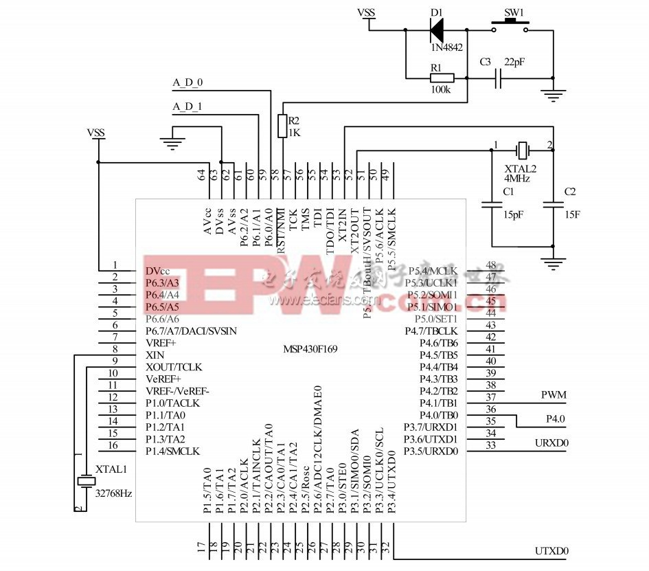 图2 单片机系统电路