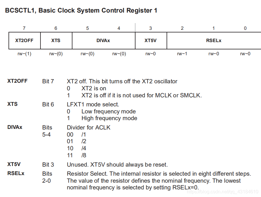 基本时钟状态寄存器1