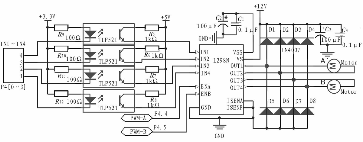 点击放大图片 图3 电机驱动模块
