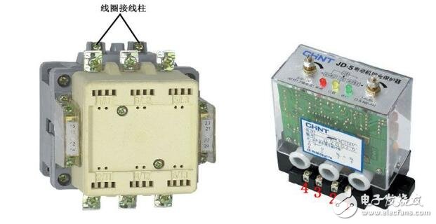 电动机综合保护器和交流接触器接线图