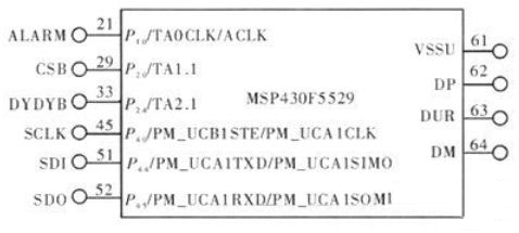 图3 MSP430单片机接口电路
