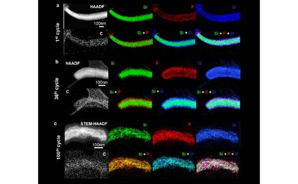 前瞻技术,成像硅阳极退化,中间相(SEI)层,低温扫描透射电子显微镜(cryo-STEM) 前瞻技术,成像硅阳极退化,中间相(SEI)层,低温扫描透射电子显微镜(cryo-STEM)