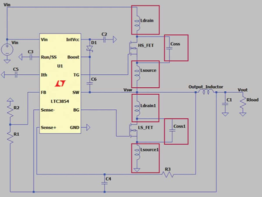 看不见的振铃：利用缓冲电路抑制降压转换器中的寄生效应