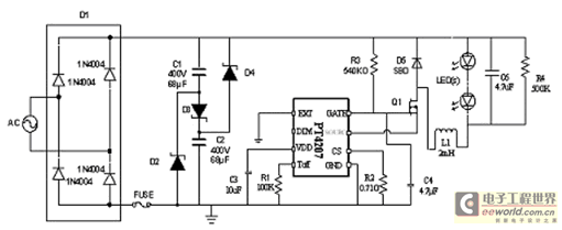 led日光灯驱动芯片pt4207典型应用线路