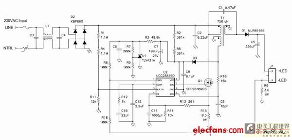 转移模式 SEPIC 发挥了简单 LED 驱动器的作用