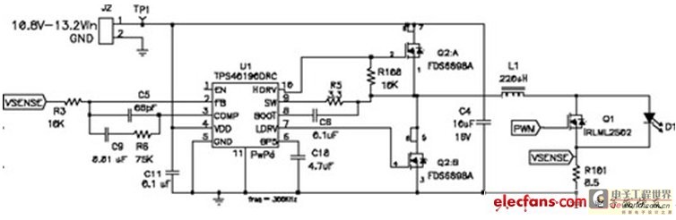 Q1 用于PWM LED电流
