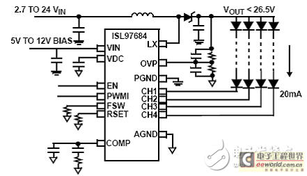 基于ISL97684显示LED电源背光驱动电路设计