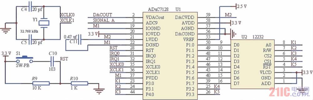 ADuC7128 控制电路