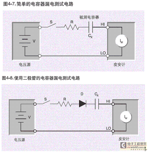 General circuit for testing capacitor leakage