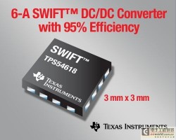 德州仪器推出高效率小型 6 A 降压 SWIFT™ DC/DC 转换器