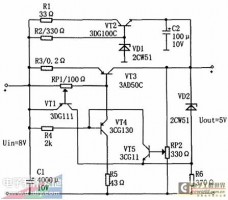 短路后可自动恢复的可调稳压电路