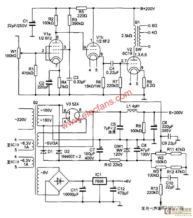 6c19小功率单端胆机制作