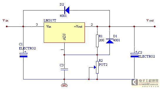 lm317可调稳压电路图