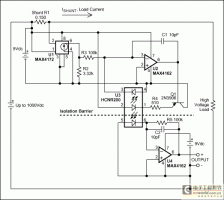 利用光电耦合器将高端电流检测器的工作电压扩