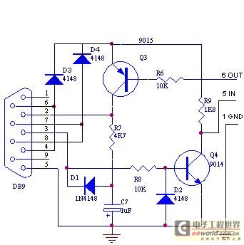 Transistor replaces MAX232 circuit