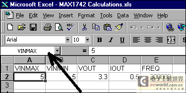Figure 1. Using cell names in spreadsheets.