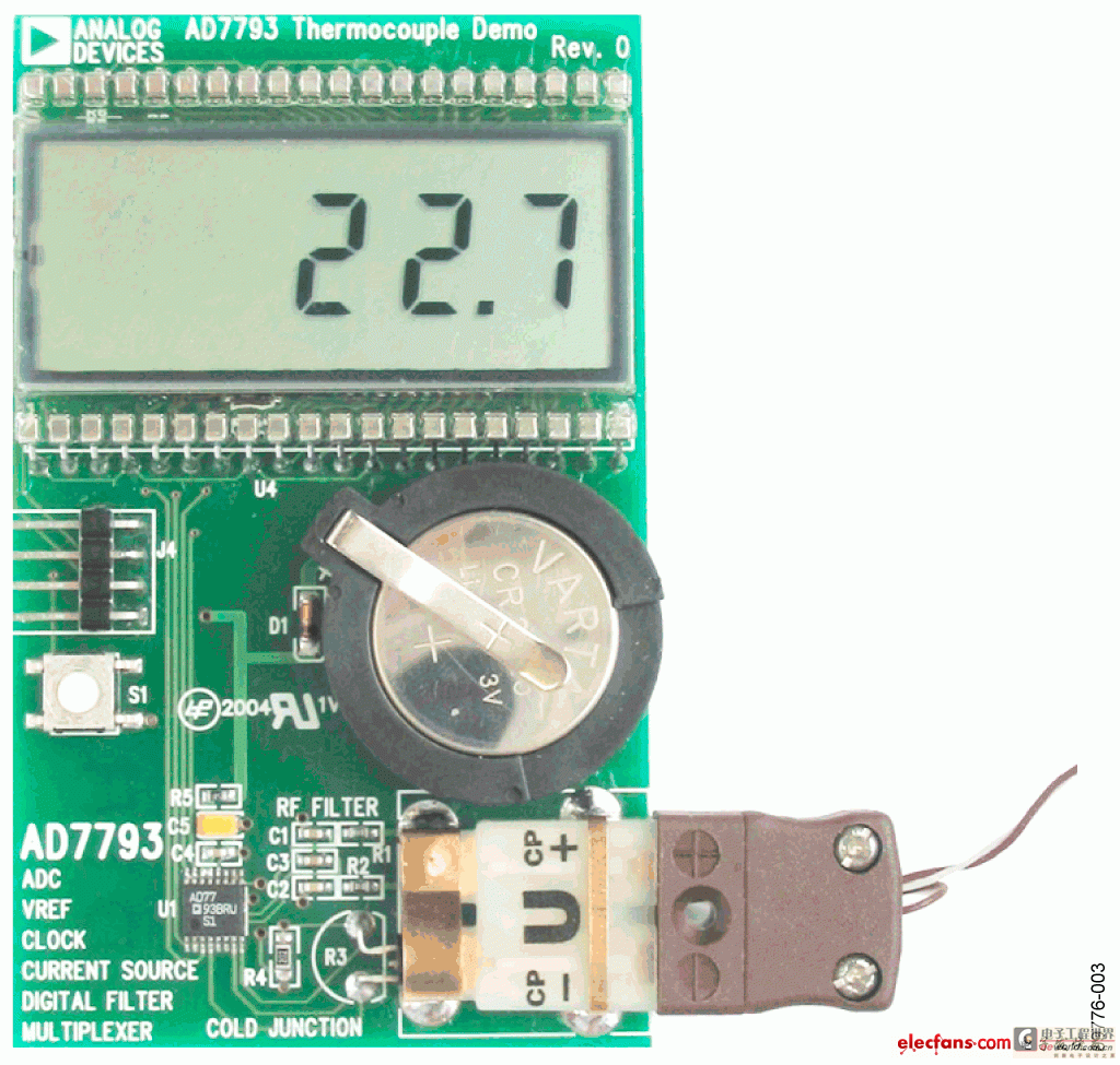 图3. 采用AD7793的热电偶系统