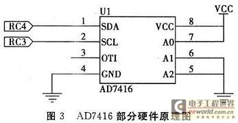 系统中AD7416部分硬件原理图