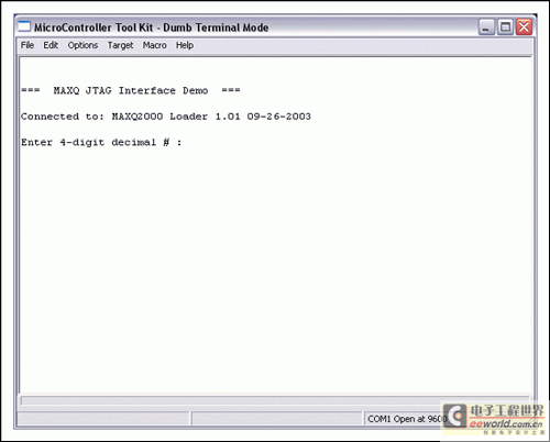 图5. 演示应用程序,串口提示符