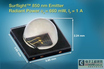 Vishay推出新款850 nm红外发射器