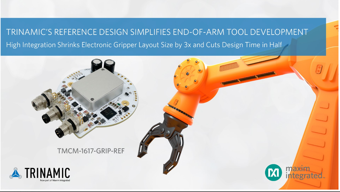 Maxim发布Trinamic开源参考设计，缩减机械臂尺寸并加速开发