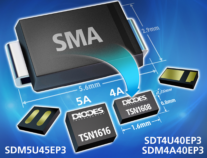 Diodes 公司推出节省空间的萧特基 (Schottky) 整流器