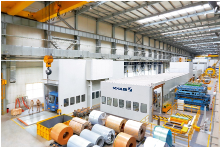 SAIC Volkswagen's Changsha plant will be able to process steel and aluminum on the same uncoiling and blanking line in the future