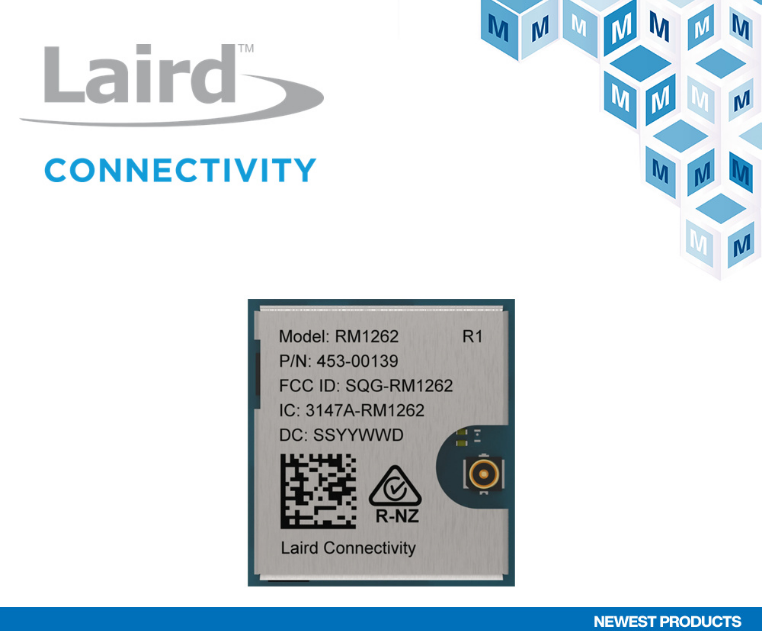 贸泽电子开售Laird Connectivity用于全球射频应用的  RM126x系列LoRaWAN模块