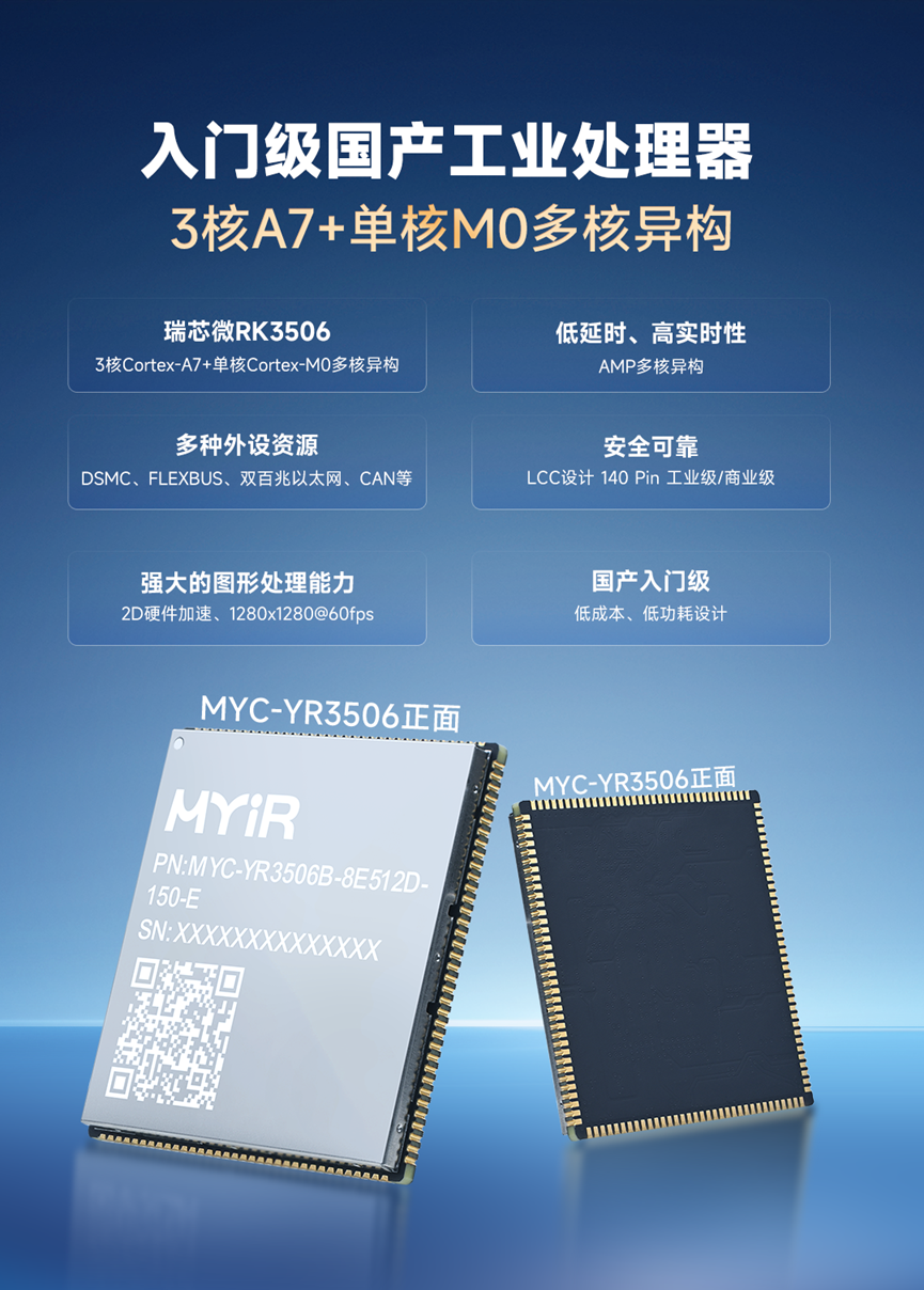 3核A7+單核M0多核異構，米爾全新低功耗RK3506核心板發(fā)布